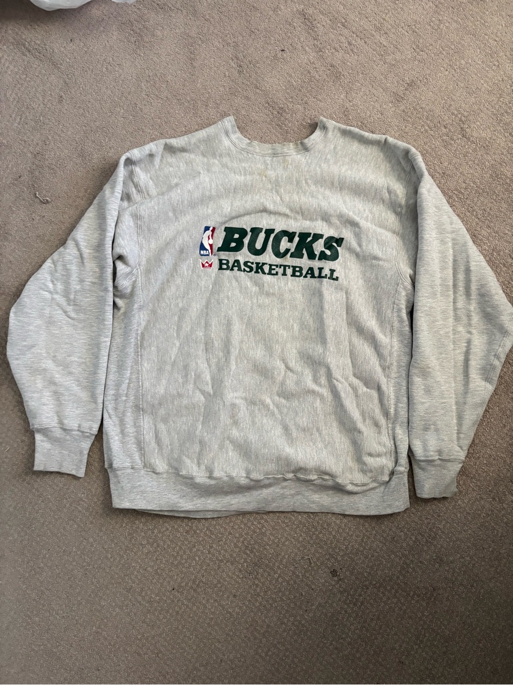 Vintage MaxGregor Sweatshirt grey Milwaukee Bucks NBA XL Pullover RARE